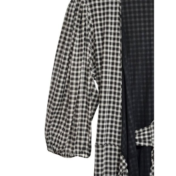 Ganni Dress Wrap Womens Size Large/42 GIngham Check Romantic Classic - Picture 4 of 7
